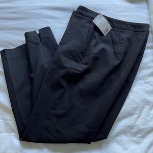 Black Cropped Work Pants